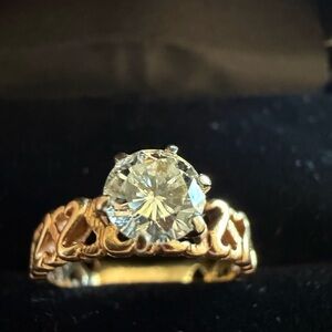 💛 14K Yellow Gold Diamond Heart Ring | Approx. 1/2 Carat genuine size 5